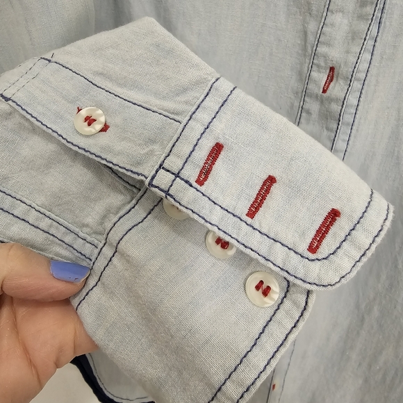 Free People Bandana Bandit Printed & Embroidered Button Down Size S - Picture 8 of 16